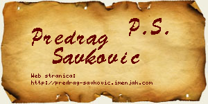 Predrag Savković vizit kartica